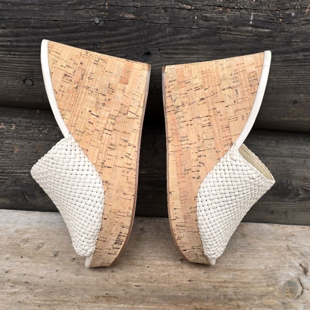 Etienne Aigner Daiquiri Costal Boho Luxe Mule Platform Cork Wedge Sandals 8.5M - Picture 12 of 16
